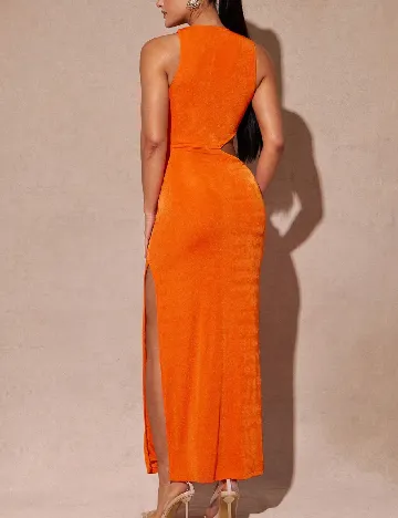 Rochie lunga Silquee, portocaliu
