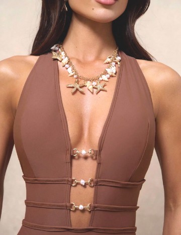 Costum de baie SHEIN, maro