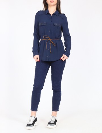 Camasa Bershka, bleumarin