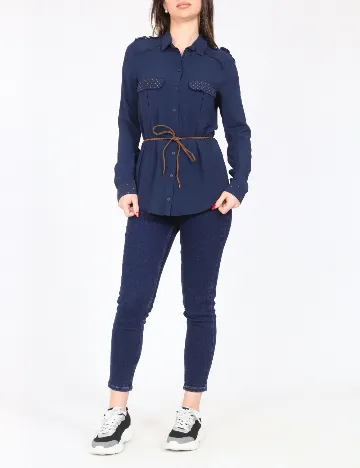 Camasa Bershka, bleumarin