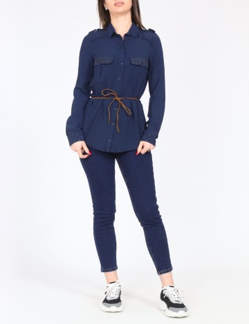 Camasa Bershka, bleumarin