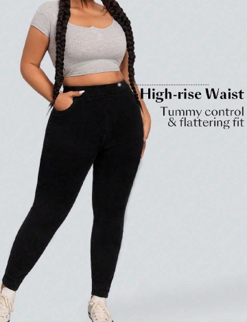 Pantaloni SHEIN CURVE, negru