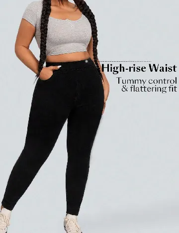 Pantaloni SHEIN CURVE, negru