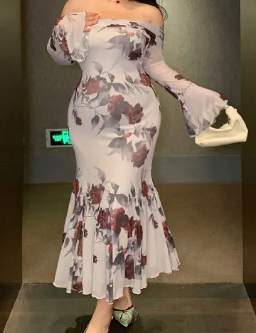 Rochie lunga Dazy Plus Size, floral print