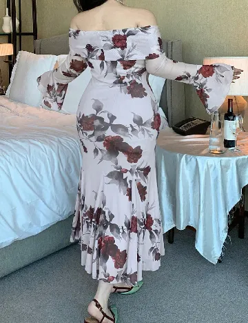 Rochie lunga Dazy Plus Size, floral print