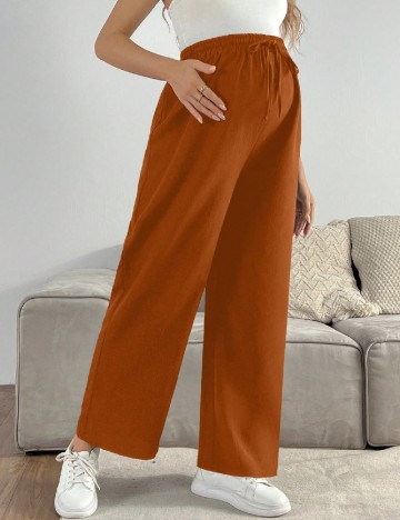 Pantaloni SHEIN Maternity, caramiziu