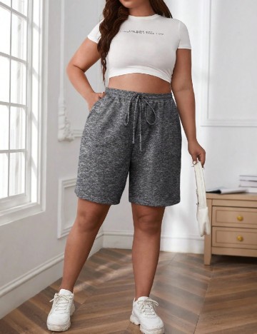 Pantaloni scurti SHEIN CURVE, gri