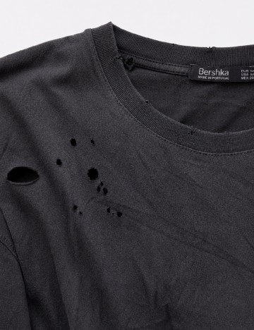 Tricou Bershka, gri inchis