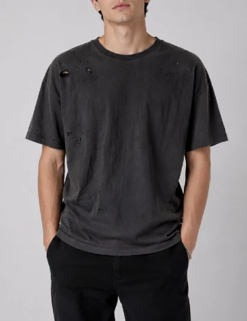 Tricou Bershka, gri inchis