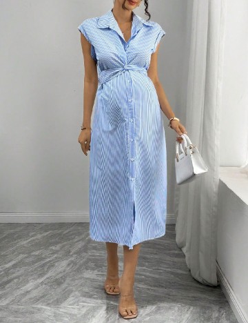 Rochie medie SHEIN Maternity, albastru