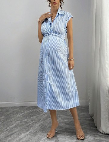 Rochie medie SHEIN Maternity, albastru