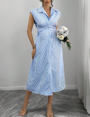 Rochie medie SHEIN Maternity, albastru