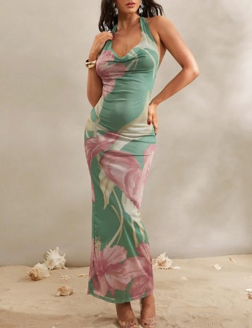 Rochie lunga Silquee, mix culori