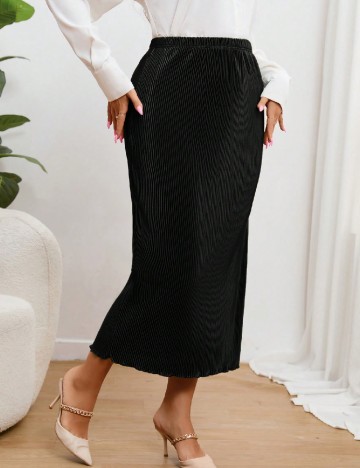 Fusta SHEIN CURVE, negru
