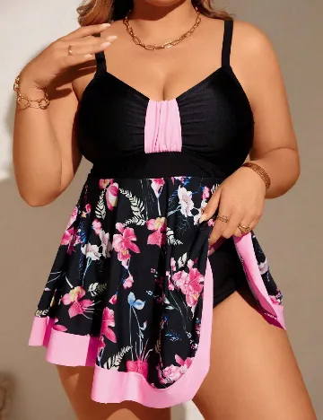 Costum de baie SHEIN CURVE, floral print