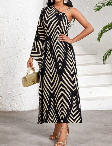 Rochie medie SHEIN, negru/crem
