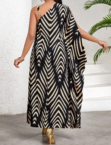 Rochie medie SHEIN, negru/crem