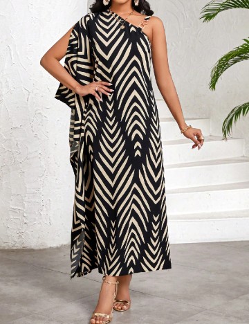 Rochie medie SHEIN, negru/crem