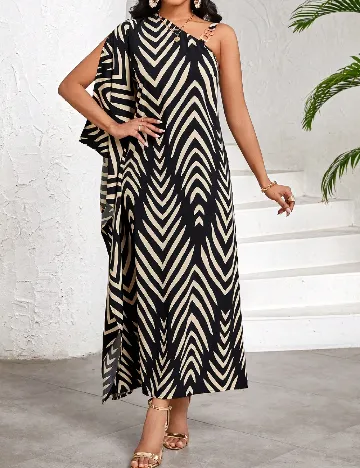 Rochie medie SHEIN, negru/crem