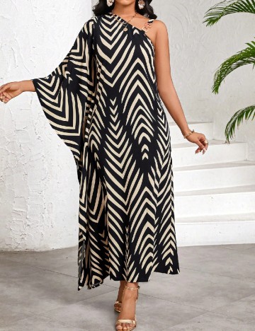 Rochie medie SHEIN, negru/crem