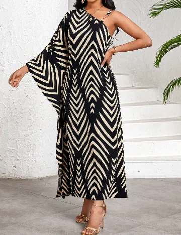Rochie medie SHEIN, negru/crem