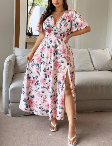 Rochie lunga SHEIN CURVE, floral print