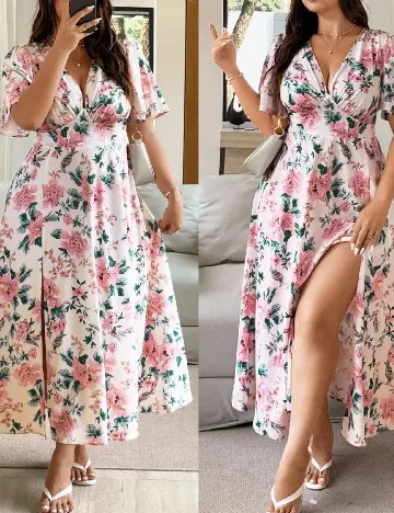 Rochie lunga SHEIN CURVE, floral print