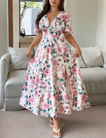 Rochie lunga SHEIN CURVE, floral print