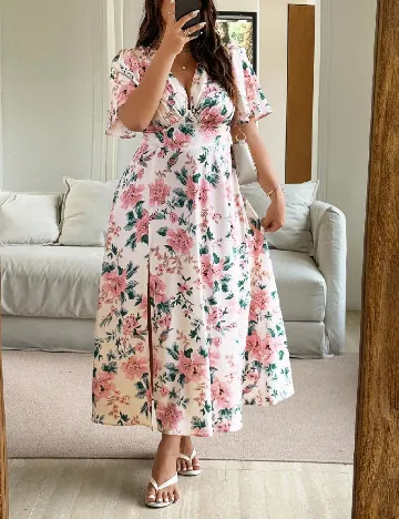 Rochie lunga SHEIN CURVE, floral print
