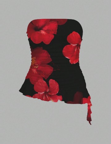 Top SHEIN, floral print