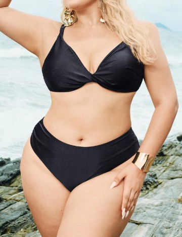 Costum de baie SHEIN CURVE, negru