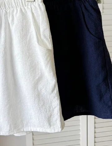 Set Pantaloni scurti 2 perechi Shein Kids, alb/bleumarin