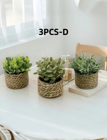 Set plante artificiale 3 bucati SHEIN, verde