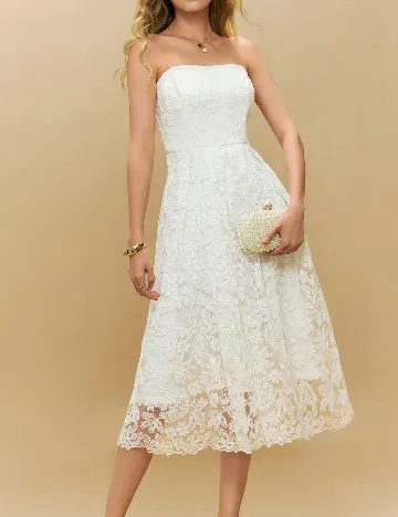 Rochie medie Poeselle, alb