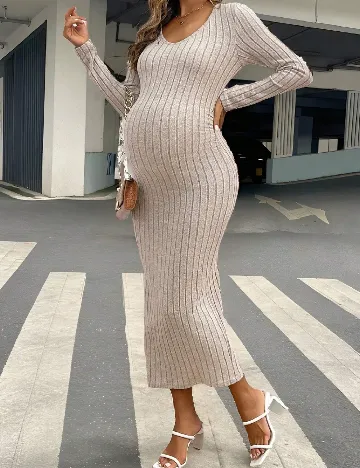 Rochie lunga SHEIN Maternity, gri