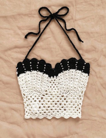Top SHEIN, alb/negru