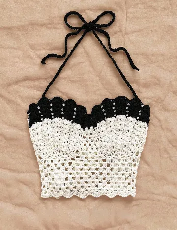 Top SHEIN, alb/negru