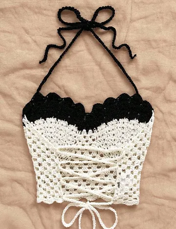 Top SHEIN, alb/negru