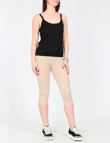 Colanti trei sferturi Bershka, crem