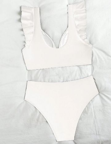 Costum de baie SHEIN, alb
