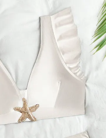 Costum de baie SHEIN, alb