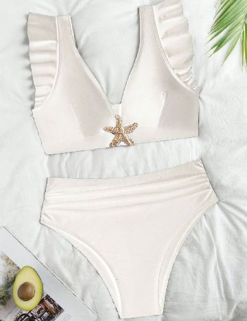 Costum de baie SHEIN, alb