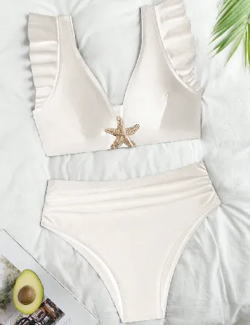 Costum de baie SHEIN, alb