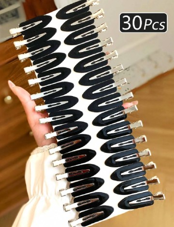Set clame de par, 30 bucati SHEIN, negru