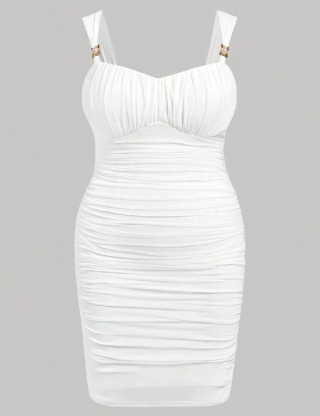 Rochie scurta SHEIN CURVE, alb