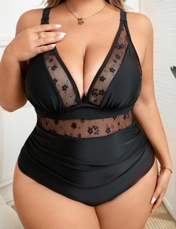 Costum de baie SHEIN CURVE, negru
