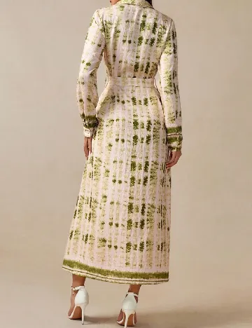Rochie lunga SHEIN, crem/verde