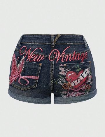 Pantaloni scurti Romwe Plus Size, mix culori
