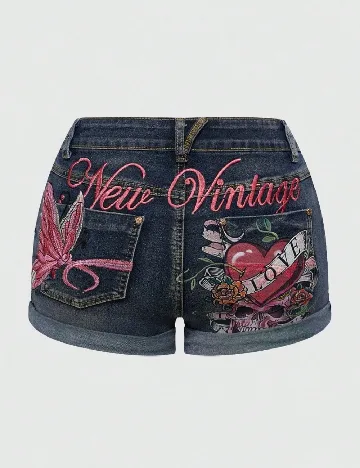 Pantaloni scurti Romwe Plus Size, mix culori