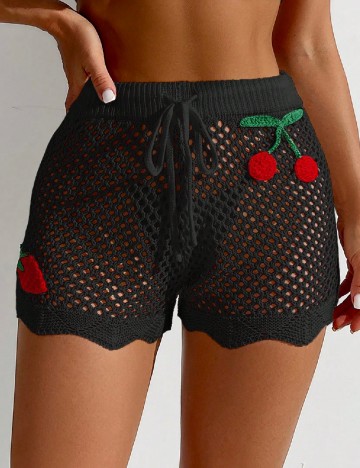 Pantaloni de plaja SHEIN, negru